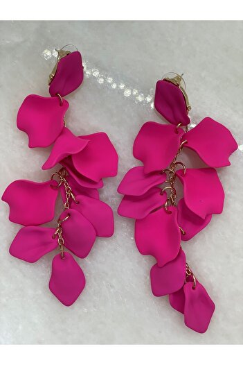 MFM STORE Fuchsia Leaf Gift Earrings