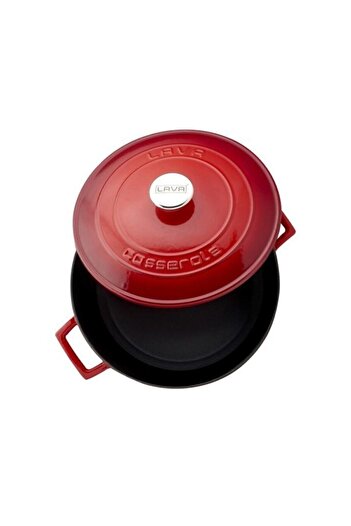 Lava Round Pot. Diameter: 22cm. - Red