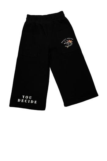 Çikoby Girl's Cotton Medium Thick Wide Leg Pocket Sweat Pants