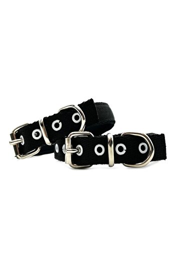 Tasma Market Black Soft Textured Column Dog Collar