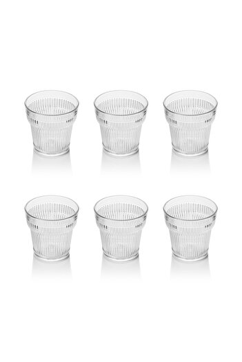 Depa Acrylic Transparent 6-Piece Short Cup & Water Soft Drink Coffee Side Cup 300 Ml (Not Glass)