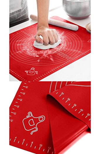 Sekiz8 Silicone Dough Rolling Mat 40x50 + Dough Spatula + Chips Chopper Shaped Chip Cutter
