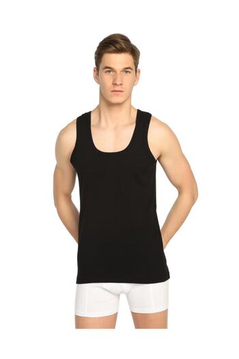 Tutku Men's Ribbed Undershirt - Pack of 2 - Black