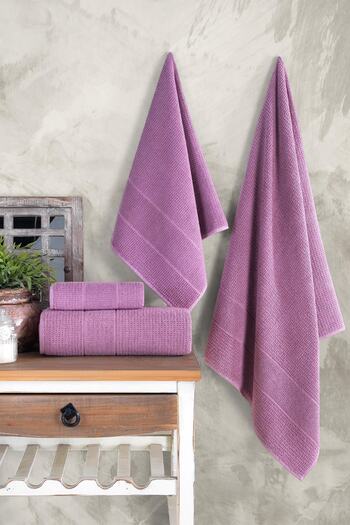 Zeynep Tekstil Royalty | 50x90 - 70x140 Cm 4-Piece Bath Towel Set, 100% Cotton Towel Set