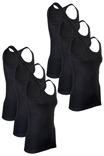 BSM 6-Piece Men's Cotton High Quality Flexible Comfortable Rib Fabric Undershirt