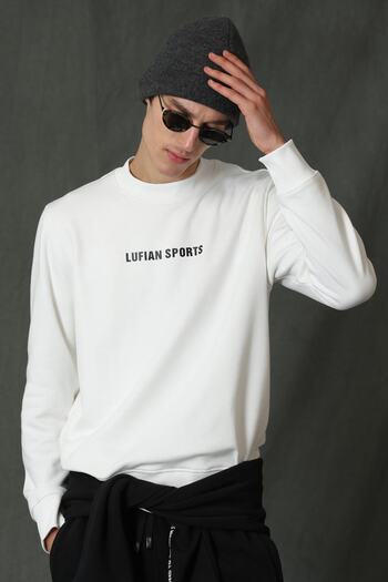 Lufian Printed Cotton Crew Neck Regular Fit Star Sweat Ανδρικός ιδρώτας 112030098
