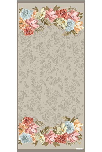 19V69 ITALIA Floral Pattern Pavia Series with Shawl Hanger and Gift Set 90x200 Cm