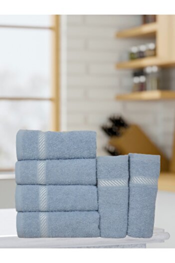 Şelale Can 6-Piece Gray Colored Soft/Water Absorbent Cotton 28x30 Kitchen Drying Cloth Set