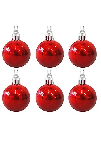 Parti dolabı Red 6-Piece New Year Ball Ornament 4cm Pine Tree Ornaments Christmas Decoration Cute Ball Gold Yellow Ornament