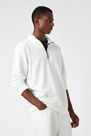 Koton High Collar Zipper Sweatshirt
