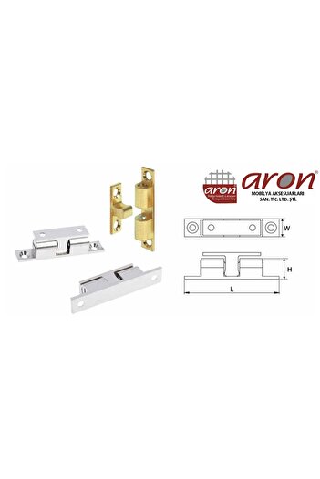 ARON (2 ADET) Sarı Metal Bilyalı Çıt Çıt Pvc Sineklik Mobilya Dolap Kapak Tutucu