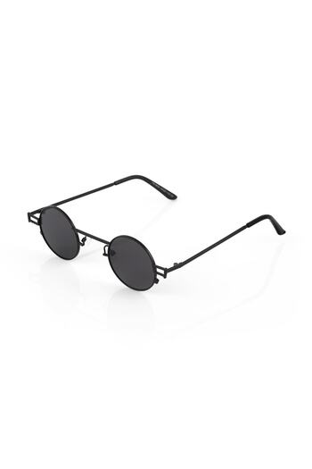 TomyHelf New Fashion Sunglasses Oval Black Frame Black Glass