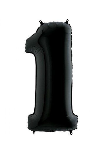 Big Party 1 Number Black Foil Balloon 102 Cm