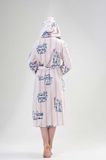 VİENETTA Kadın Kapüşonlu Polar Pink Sabahlık 203184-0221