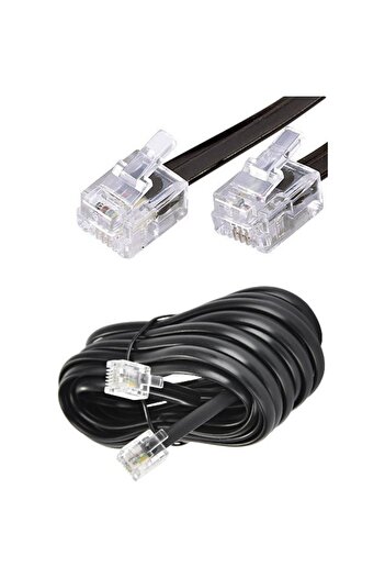 Livolo Siyah Adsl Modem Ve Telefon Rj11 Hat Bağlantı Kablosu 15 Metre