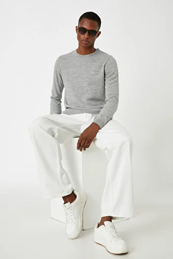 Koton Men's Gray Basic Sweater 3WAM70017HT