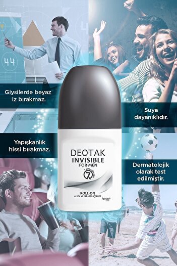 Deotak Orjiinal Erkekler Için Deo Roll-on 35 ml Krem Tereson 7 Gün Etkili Antiperspirant