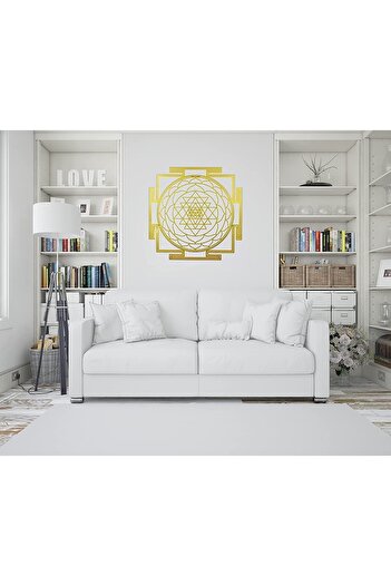 Colorfull Worlds Sri Yantra Sacred Geometry Metal Wall Decor - Home Office Gift Wall Decoration