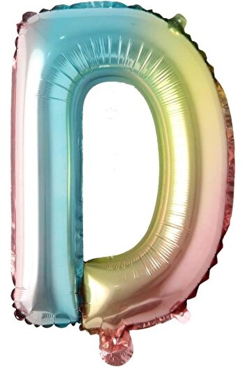 Patladı Gitti D Harf Gökkuşağı Folyo Balon16 Inç 36 cm