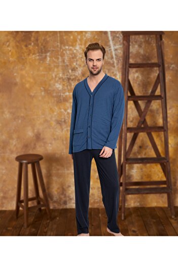 Ayans Pijama Single Jersey Buttoned Oversize Pajama Set