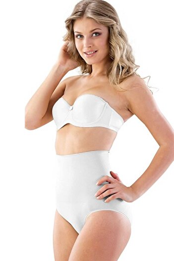 Emay Women's White Seamless Massage Double Layer Slip Corset