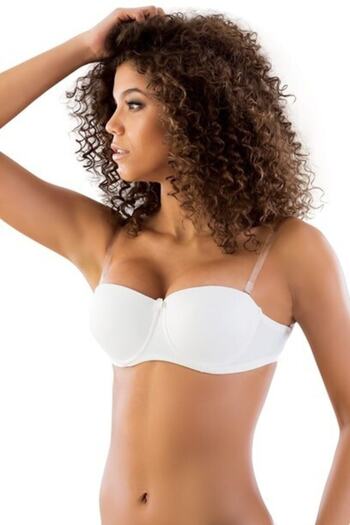 Emay Transparent Backless Unsupported Strapless Bra Ecru 701