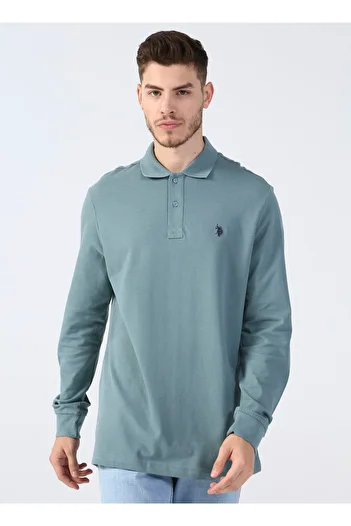 U.S. Polo Assn. Світло-синя чоловіча футболка з коміром-поло Gtp01sk022