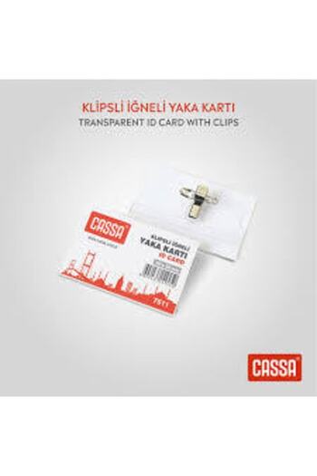 Cassa Clip-on Pin ID Badge 90x56 Mm 7511 (Pack of 50)