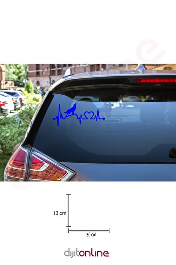 Dijitonline Autocolant Wolf Glass - Autocolant Auto - Autocolant mașină 30cm