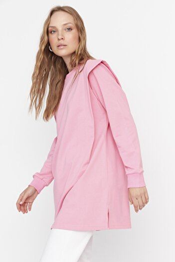 Trendyol Modest Pink Padded Knitted Sweatshirt TCTAW23TW00250