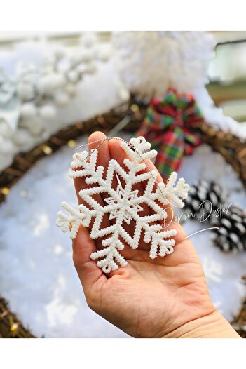 Derin Düşler Christmas Pine Tree Ornament with Snowflake Hanging 10 cm Pack of 3