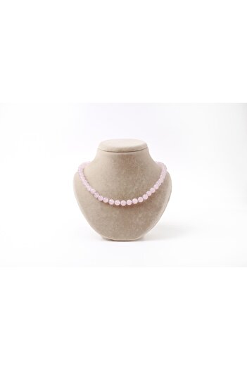 OSMANLI DEĞERLİ TAŞ Sertifikalı Pembe Kuvars Doğaltaş Kolye 8 Mm, M536
