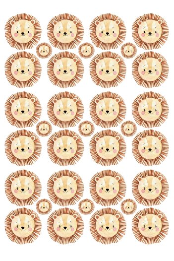 ENGINPRINT Lion Figured Children's Room Wall Sticker Set 126 Pieces
