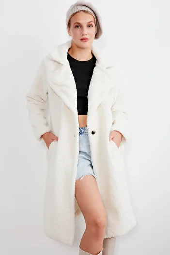 MEECY Women's Long Plush Coat
