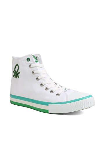 Benetton ® |   Bn-30192 - 3374 Λευκό Πράσινο - Ανδρικά αθλητικά παπούτσια