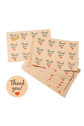 ENGINPRINT 90 Kraft Heart Thank You Tags