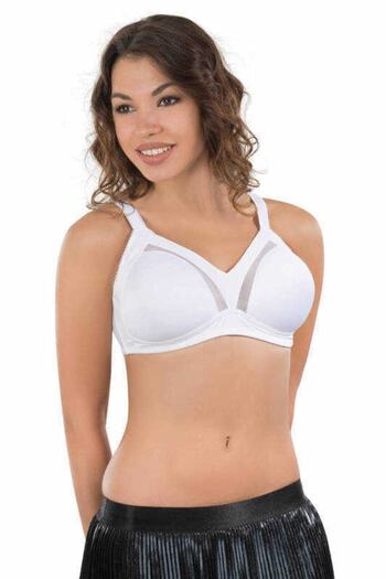 Emay Women's Navy Blue Tulle Detailed Non-Wireless Minimizer Bra 171