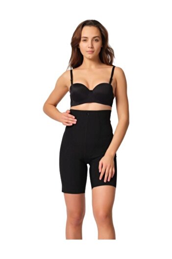 Emay Laser Cut Non-Marking Corset with Comfortable Legs Black 2814