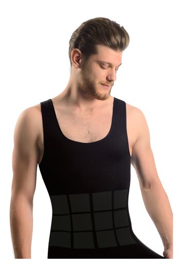 TİSTA Men's Black Strengthening Firming Thin Showing Athlete Corset