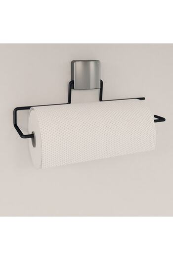 decorev Towel Holder Paper Towel Holder Metal Hanger Black Adhesive