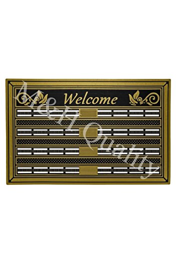 M&H Quality Welcome Summer Door Mat Gold Color