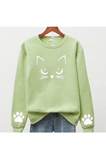 Machetta Kids Oversize Meov Cat Printed Sweatshirt