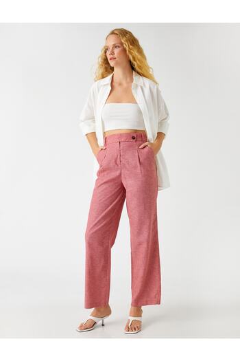 Koton Palazzo Trousers Linen Blended