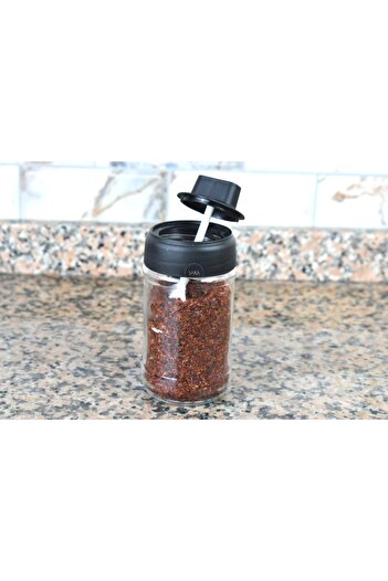 Dore Voir Glass Spice Bowl with Rotating Lid and Spoon 320 Cc