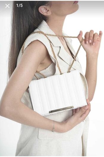 MAC&MOS Women's White Magnetic Hand and Shoulder Bag