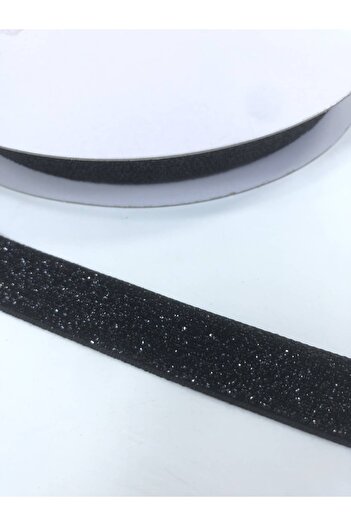 Hobigram Black Color Glitter Velvet Ribbon 2 cm Price Is for 1 Meter – Ribbon, Stylish Design, Women's Accessory – Ku