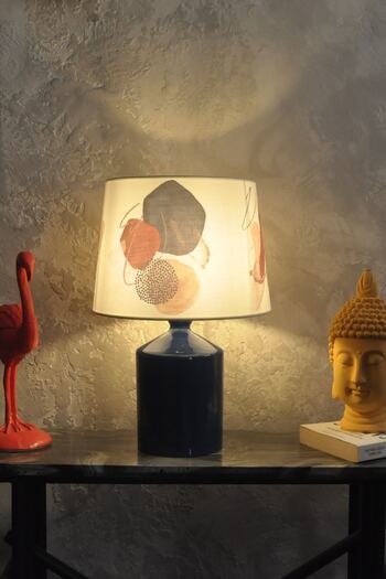 Qdec Ceramic Cube Vase Lampshade Blue - Abstract