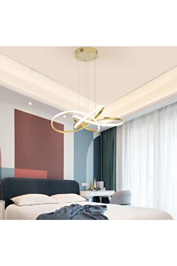 Fico Home A+ Modern Sarkıt Power Led Avize Concept Ürün Gold Sarı Ledli Avize