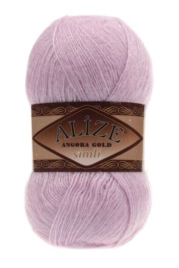 Alize Angora Gold Glitter Πλεκτό Νήμα Μαλλί Κωδικός χρώματος:27-λιλά