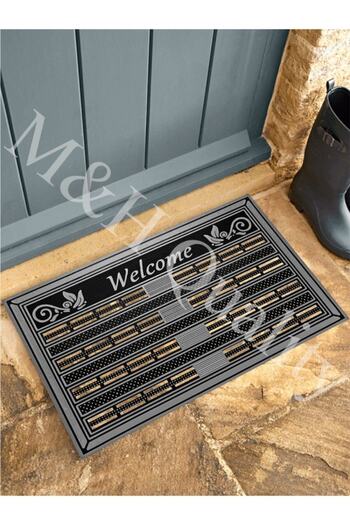 M&H Quality Welcome Summer Door Mat Gray Color